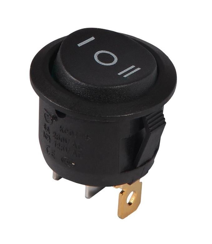 Переключатель перекидной TechnoSystems KCD1-5-103 B/B круглый Black (5500725)