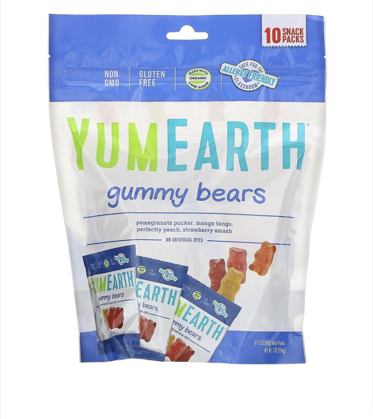 Конфеты YumEarth жевательные мишки разные вкусы 19,8 г 10 шт.