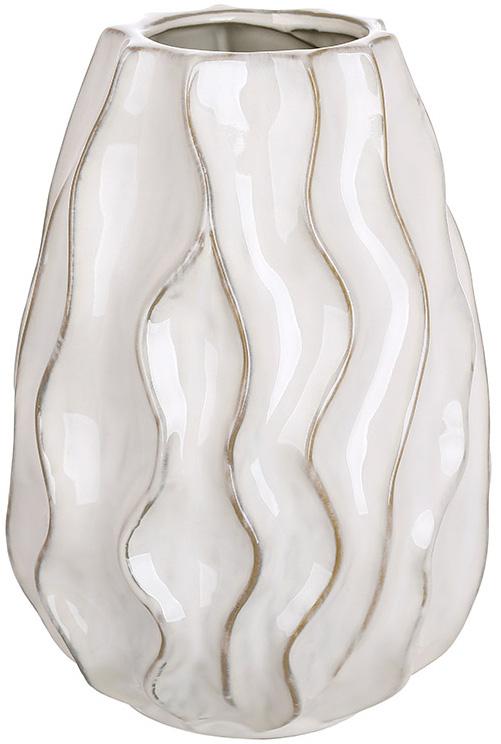 Ваза керамическая Волна 14х22 см Серый