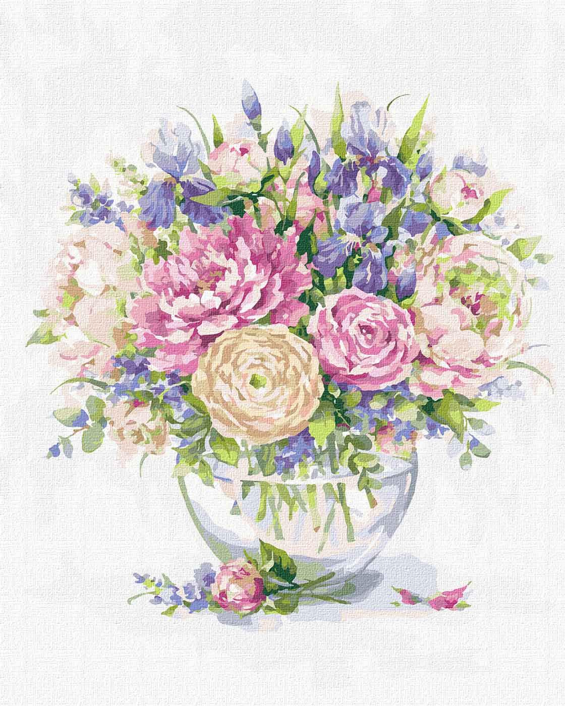 Картина по номерам Идейка Пионы и ирисы 40x50 см (KHO3139)