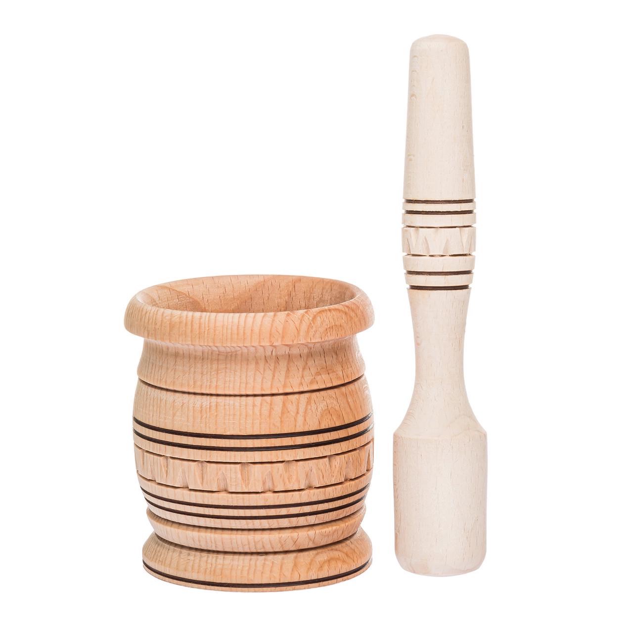 Ступка с пестиком деревянная с резьбой 8,5х9,5 см (1759620173) - фото 6 Ступка с пестиком деревянная с резьбой 8,5х9,5 см (1759620173) - фото 6