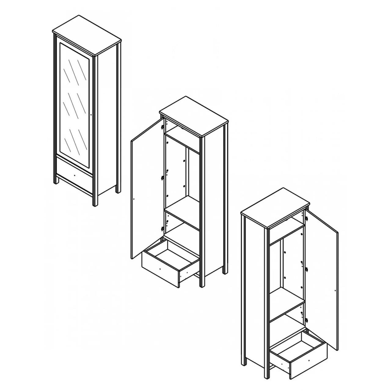 Шафа з дзеркалом Гербор Чос SZF1D1S Дуб Тахо/Чорний (GRB-1429) - фото 2 Шафа з дзеркалом Гербор Чос SZF1D1S Дуб Тахо/Чорний (GRB-1429) - фото 2