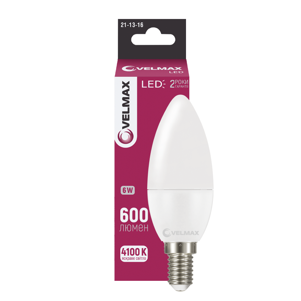 LED-лампа Velmax EMC V-C37 6W E14 4100K 600 Lm (28689304)
