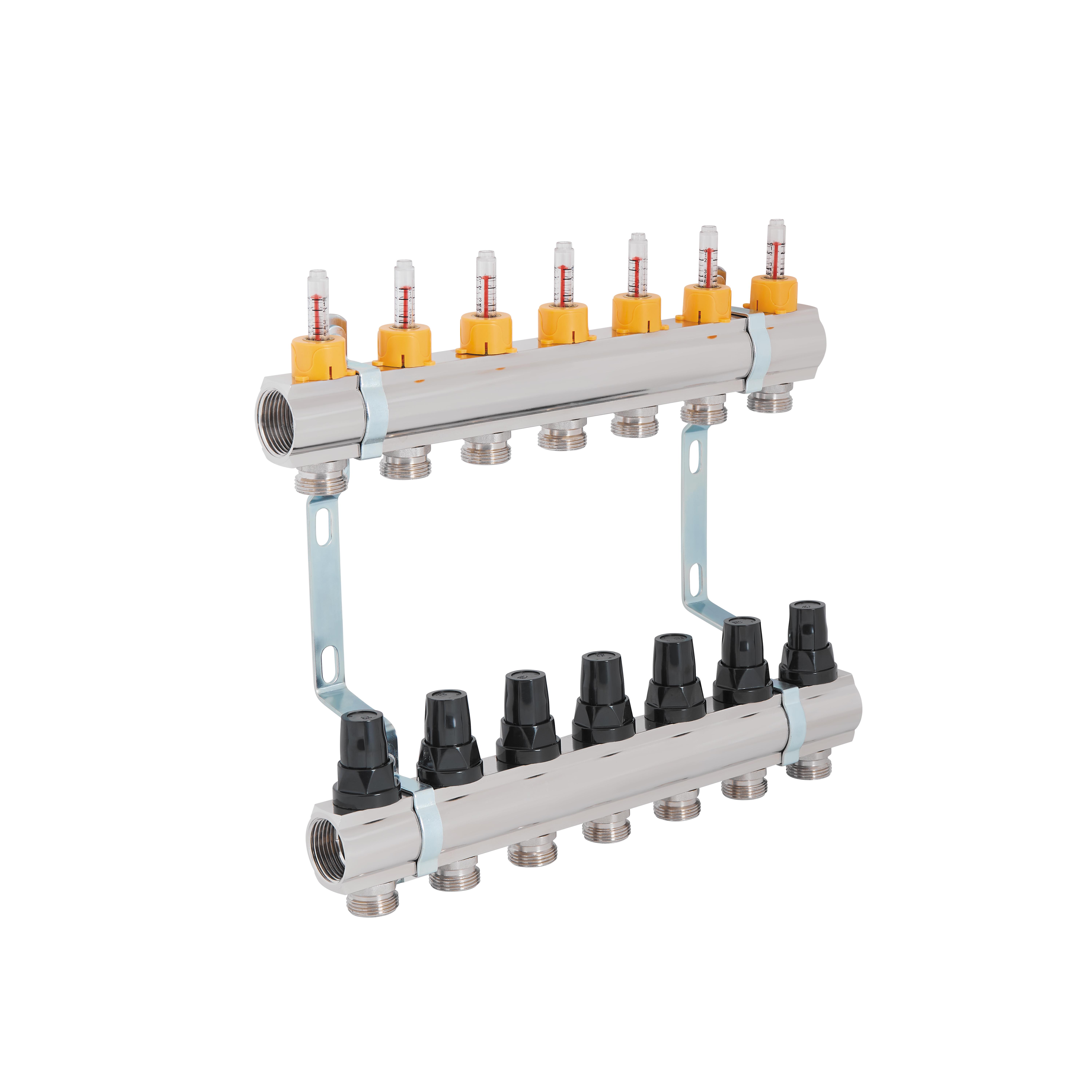 Коллектор с расходомерами SD Forte 1" 7 выходов (SF001W7)