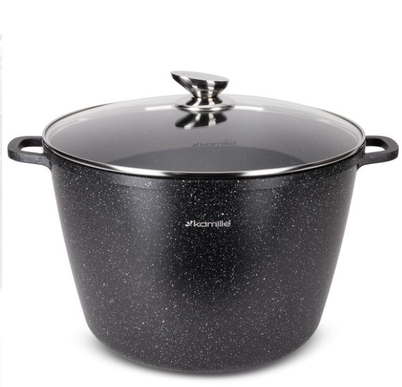 Каструля Kamille з литого алюмінію з кришкою та антипригарним покриттям 14 л (4487) - фото 1 Каструля Kamille з литого алюмінію з кришкою та антипригарним покриттям 14 л (4487) - фото 1