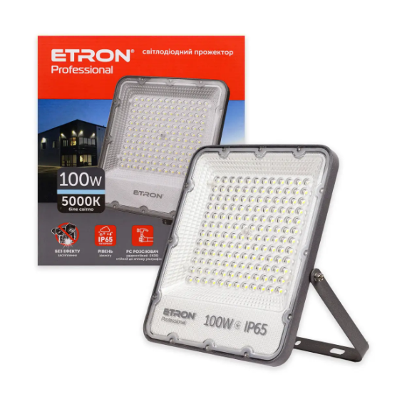 Прожектор світлодіодний ETRON Professional 100W IP65 5000K 1-ESP-234 (25409074) - фото 4 Прожектор світлодіодний ETRON Professional 100W IP65 5000K 1-ESP-234 (25409074) - фото 4