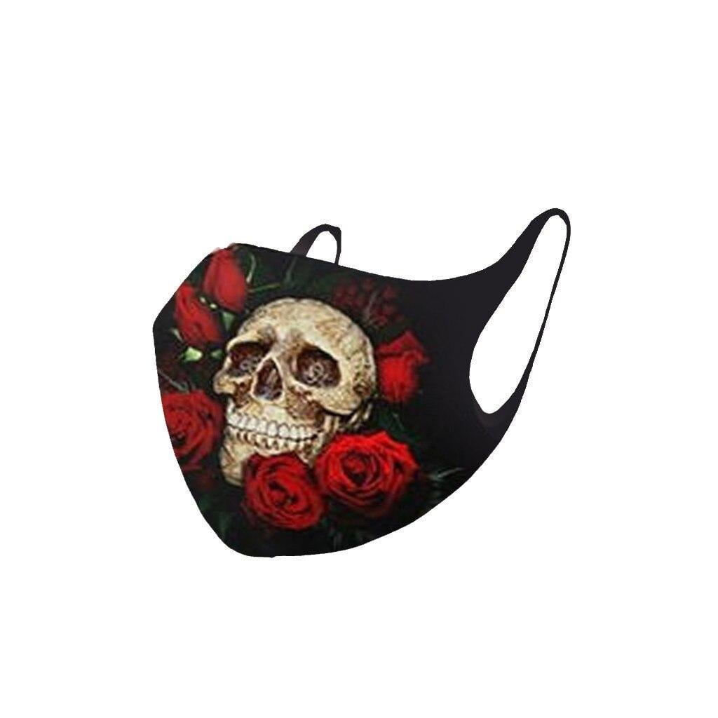 Маска для лица с принтом черепа Unisex Черный