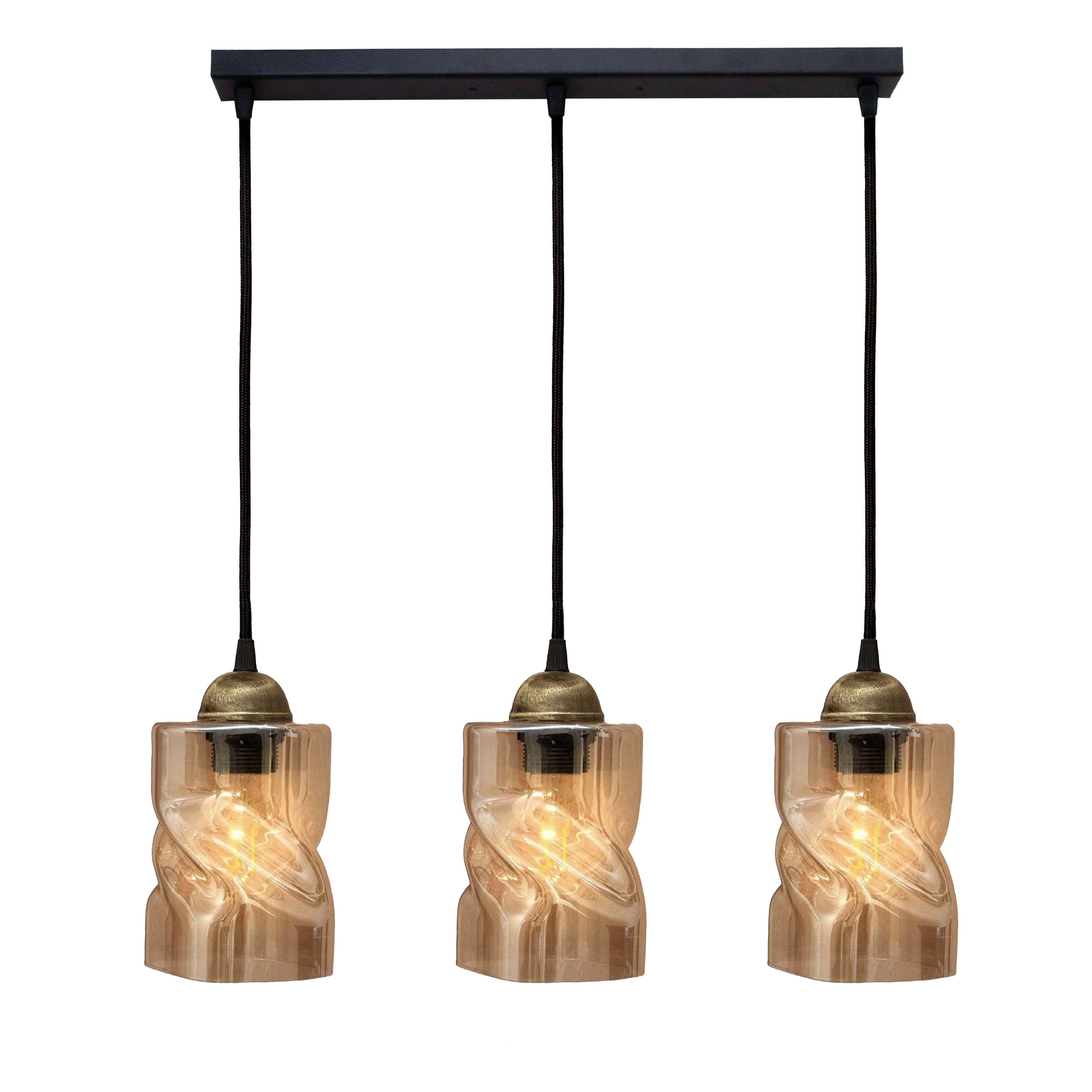 Світильник підвісний MSK Electric Tornado PL 20245-3 BK на планці під три лампи Е27