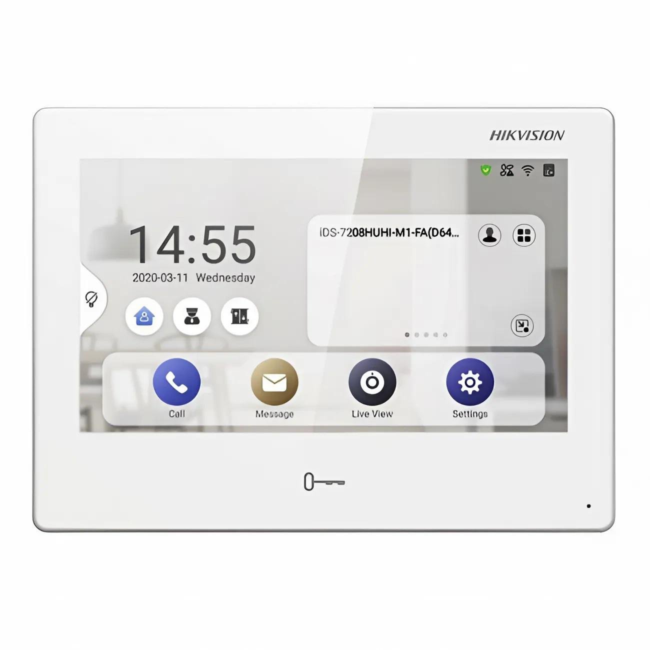 Видеодомофон с микрофоном и динамиками Hikvision DS-KH9310-WTE1/B 7" TFT Белый (99-00011531)