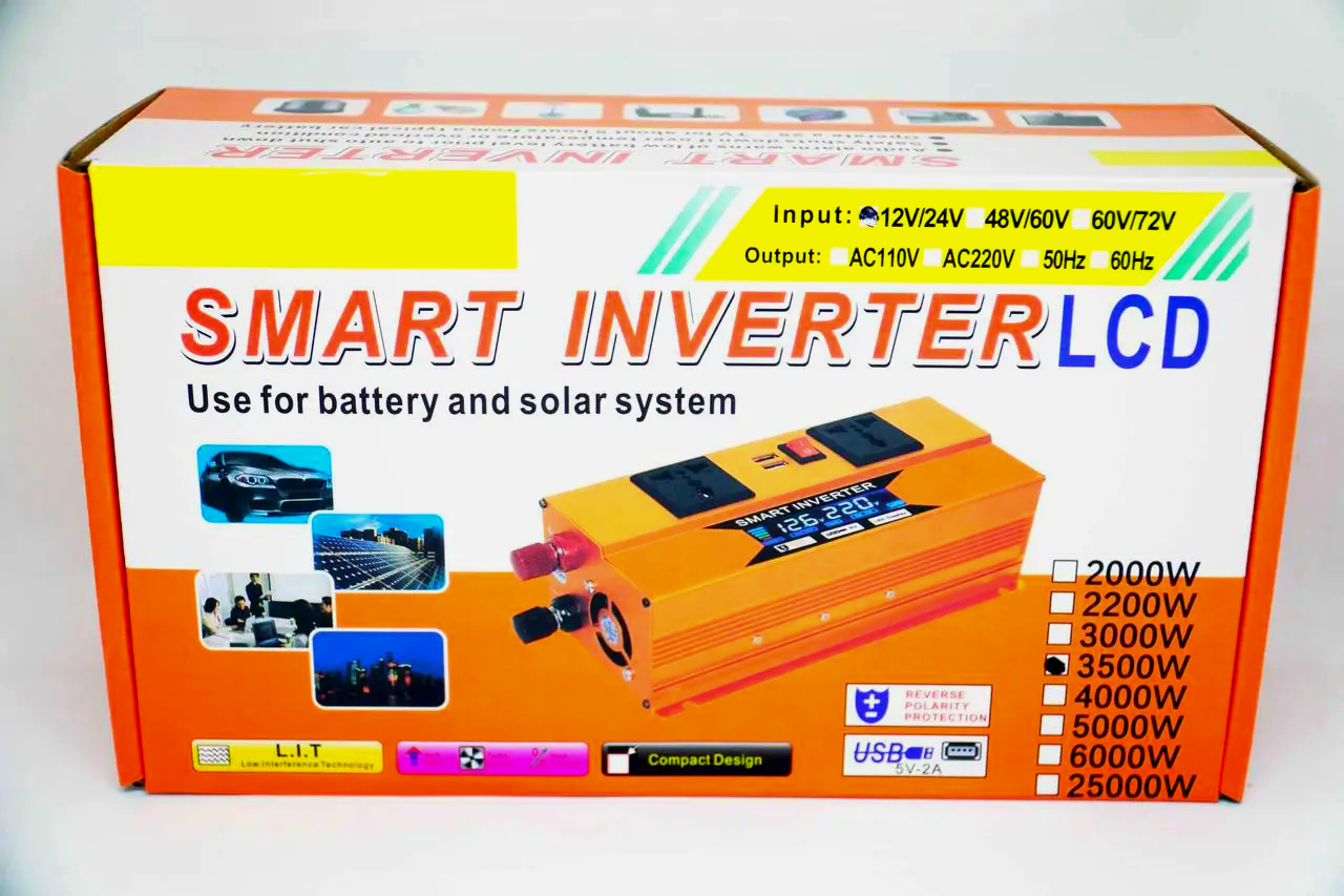 Инвертор автомобильный 12V-220V 3500W с LCD дисплеем и вольтметром преобразователь напряжения ERYUAN Gold (21039356) - фото 10 Инвертор автомобильный 12V-220V 3500W с LCD дисплеем и вольтметром преобразователь напряжения ERYUAN Gold (21039356) - фото 10