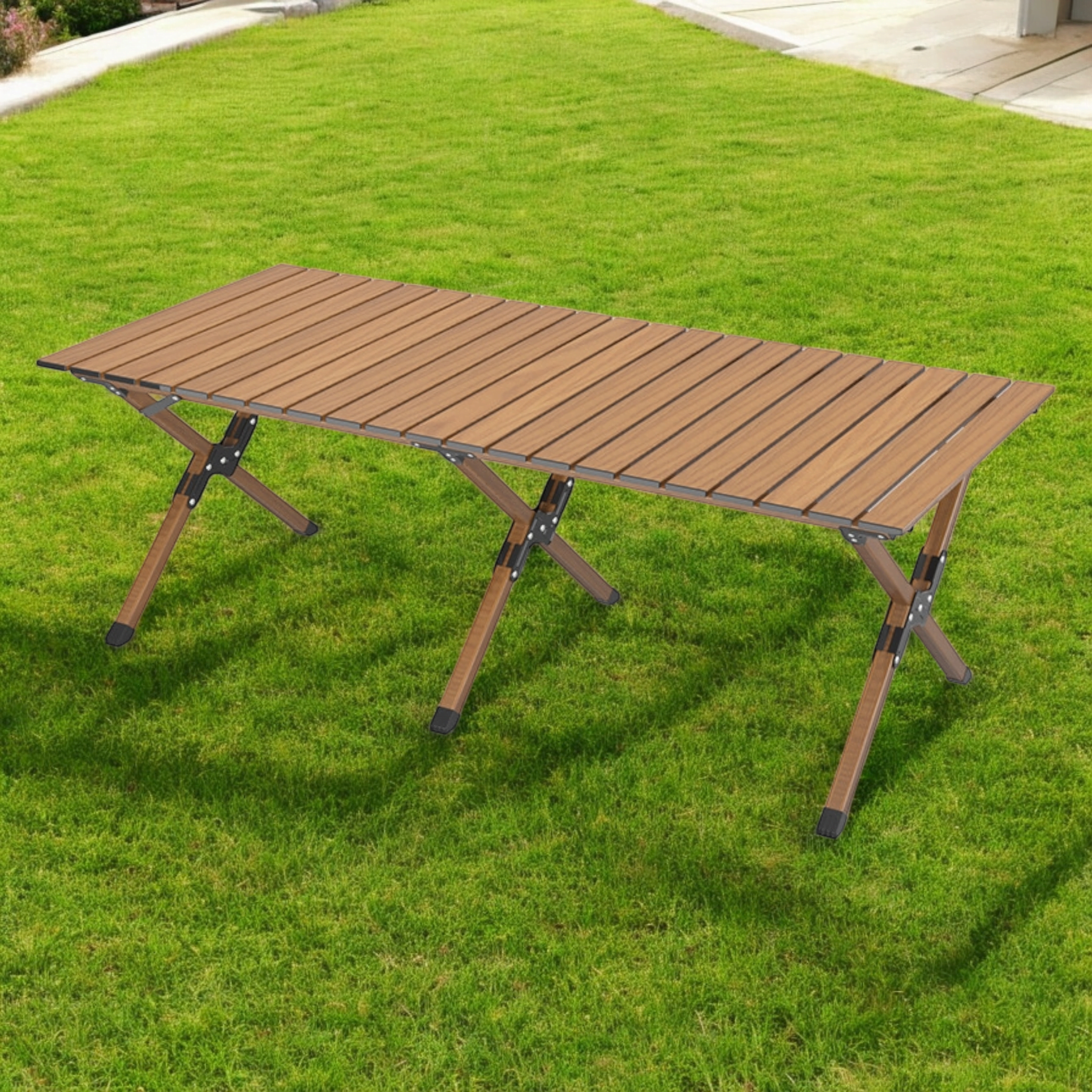 Стол туристический раскладной кемпинговый WCG Woody с чехлом L 117х60 см Коричневый (CT-S01L1)