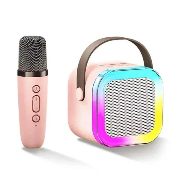 Дитяче караоке з бездротовим мікрофоном Mini Karaoke Party Set з RGB Рожевий (3055444342)