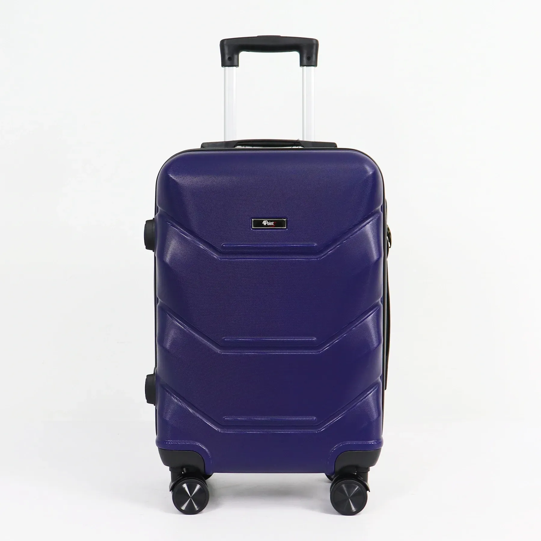 Валіза дорожня 4Points ONE велика на подвійних колесах пластикова L Темно-синій (40602)