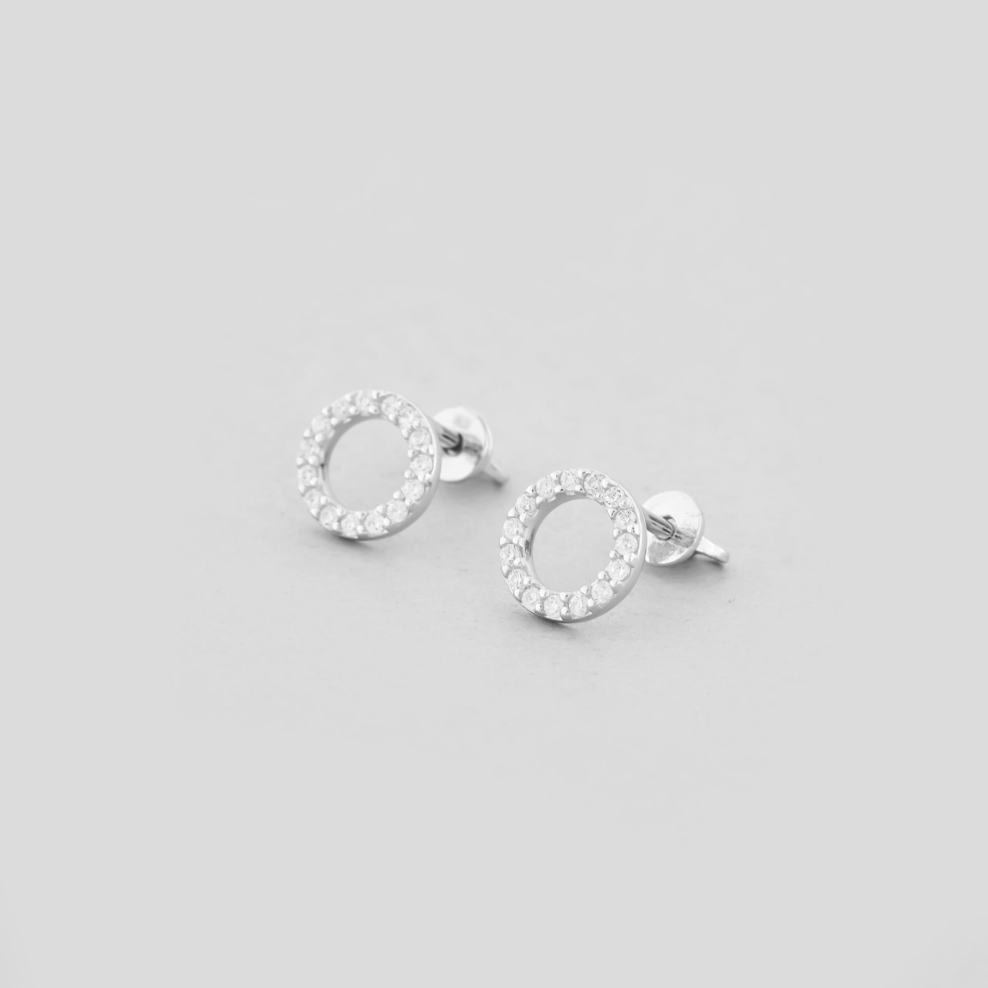 Серебряные серьги Minimal Светящиеся мгновения (16310)
