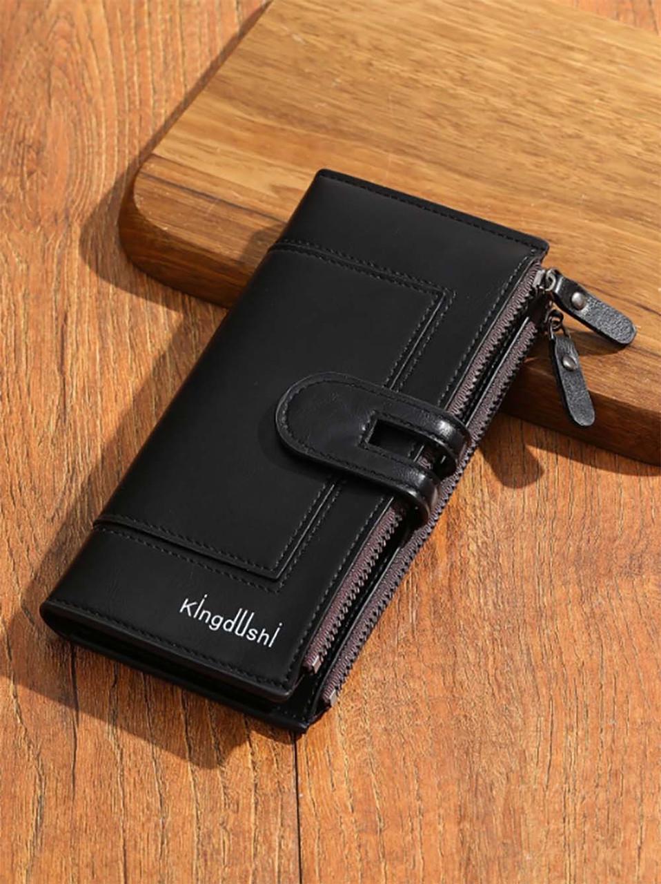 Гаманець жіночий Kingdushi з кишенею для телефону 19х10 см Чорний