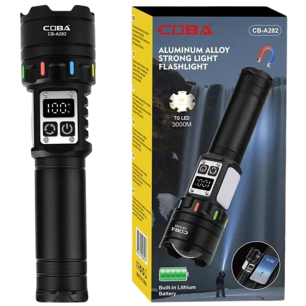 Фонарь аккумуляторный с боковым светом и фильтрами СОВА CB-A282-TG+COB (СОВА CB-A282-TG+COB)