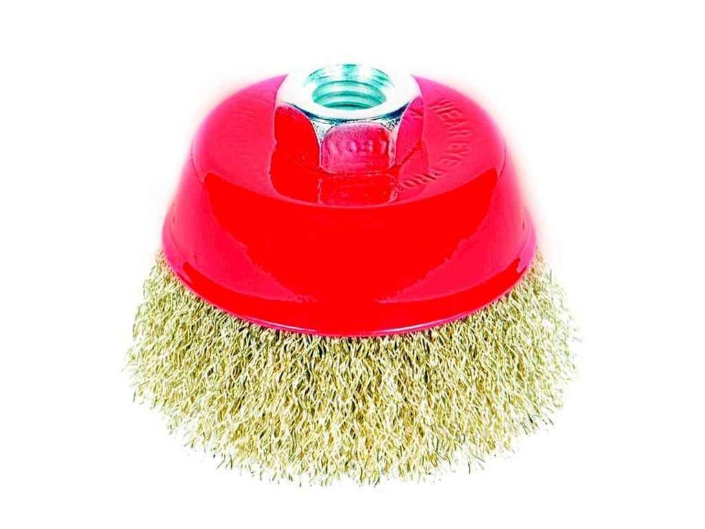 Щетка проволочная Sigma чашевидная Ø 65 мм М14х2 мм латунь 9014061 (701107)