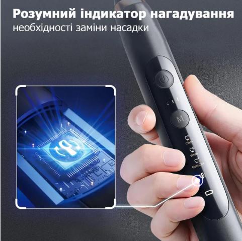 Електрична зубна щітка ультравідбілююча Seago Power Electric Toothbrush SG982 Black (100017) - фото 7