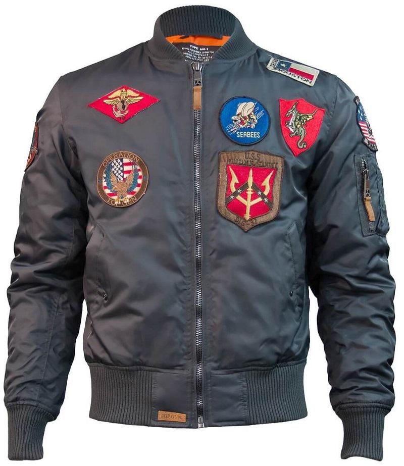 Бомбер Top Gun MA-1 Nylon Bomber Jacket with patches 5XL Grey (TGJ1540PG5XL) - фото 1