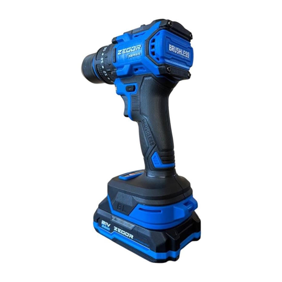 Шуруповерт ударний акумуляторний безщітковий Zegor CDAX-21BLH/21В/2 швидкості/2 батареї 21В 2Ач/реверс/підсвічування/кейс - фото 5