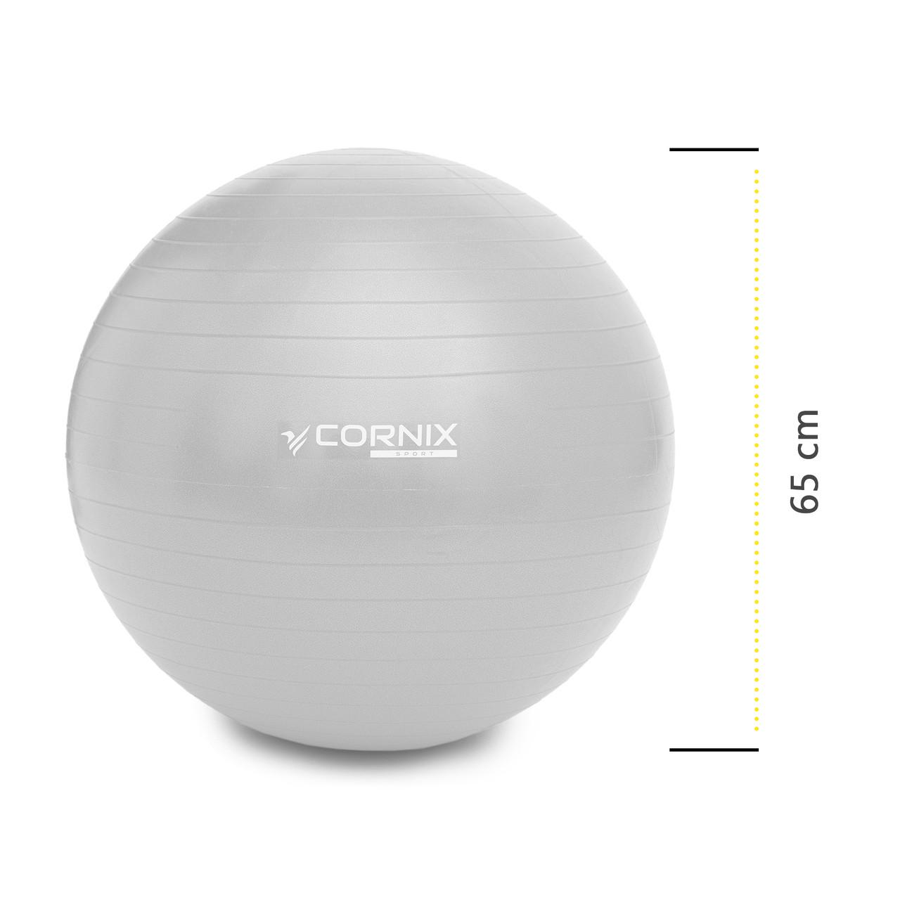 М'яч для фітнесу Cornix Anti-Burst 65 см XR-0362 Silver (2514760351) - фото 3 М'яч для фітнесу Cornix Anti-Burst 65 см XR-0362 Silver (2514760351) - фото 3
