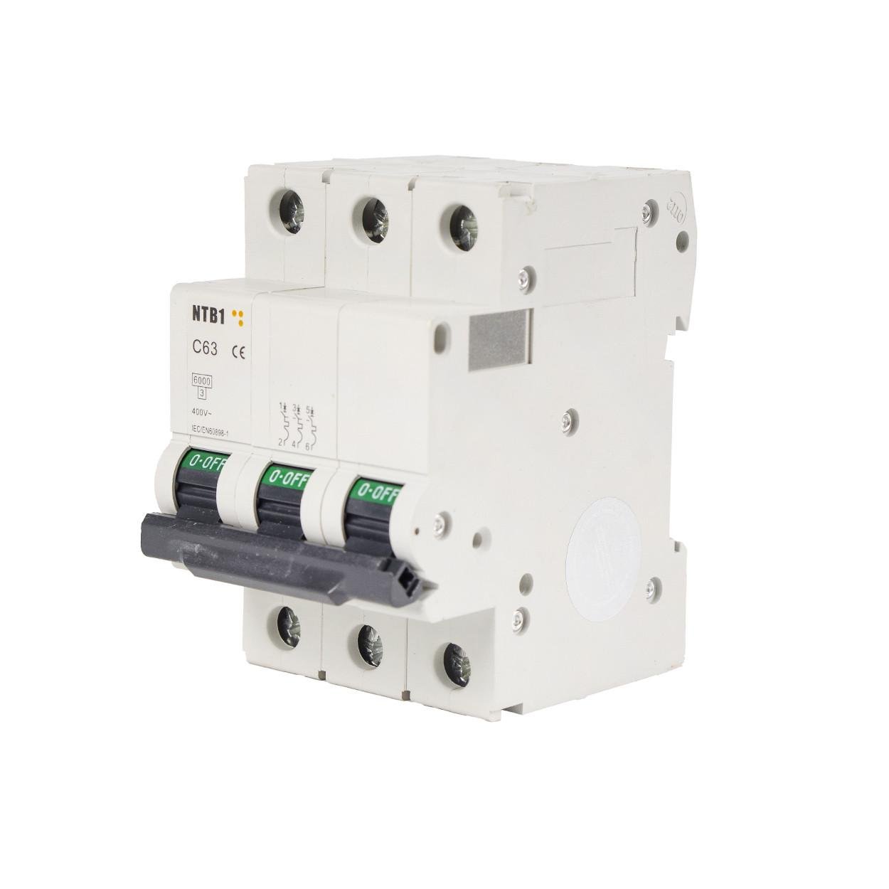 Автоматичний вимикач TESLA NTB1 C63 3-полюсний (103) - фото 1