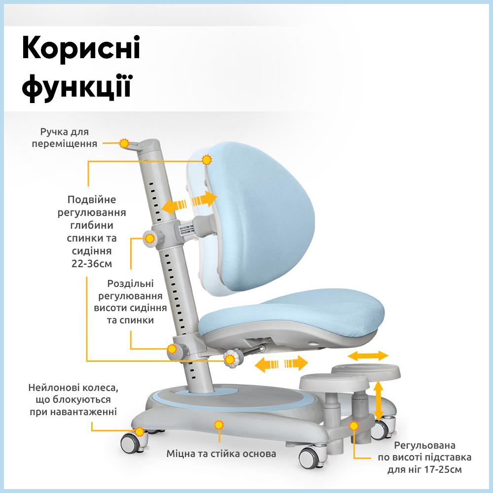 Кресло детское Mealux Ortoback Base Голубой (Y-508 KBL Base) - фото 4