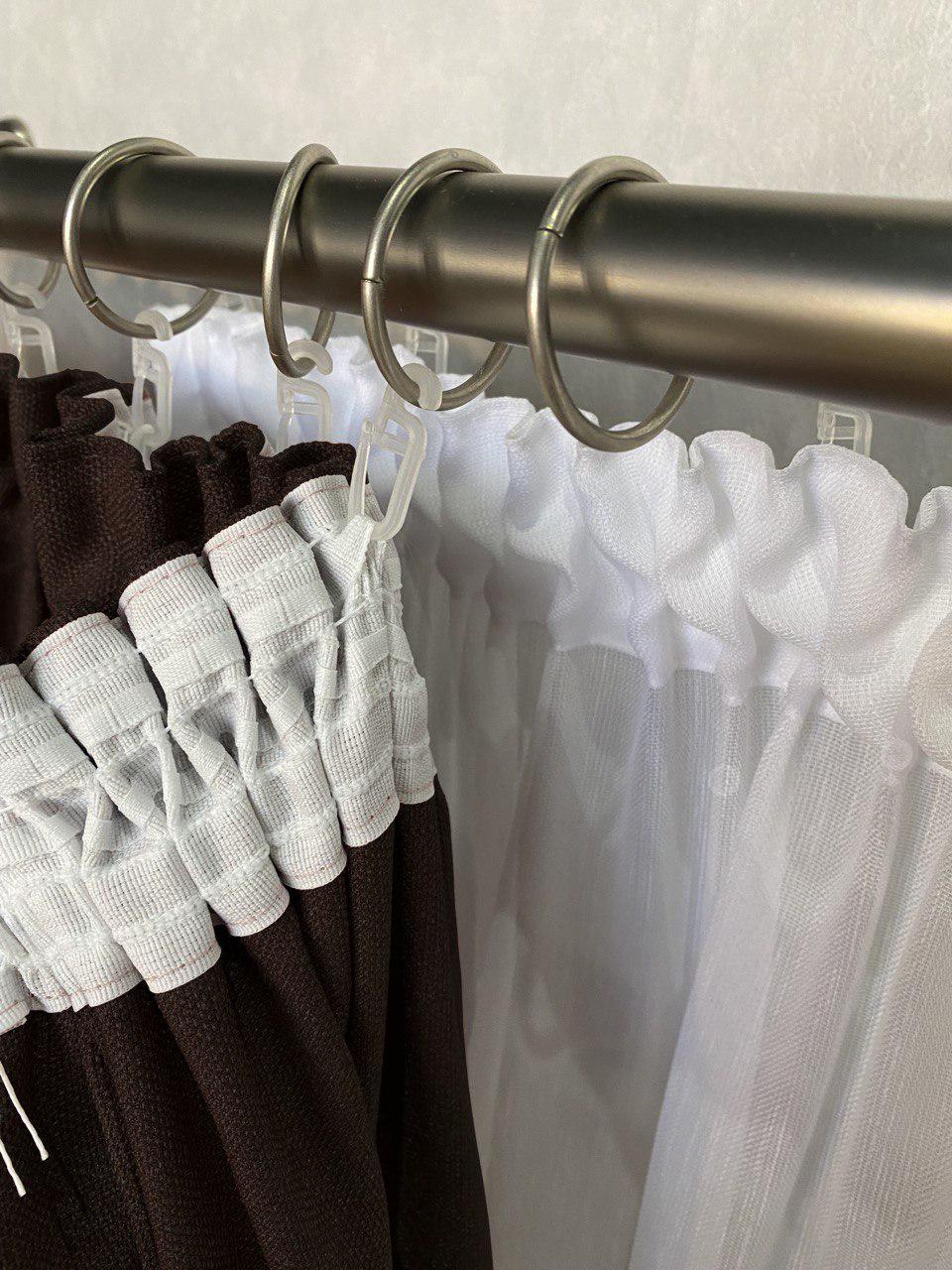 Комплект штор Льон-Рогожка 2 шт. 150x280 см Чорний шоколад - фото 2 Комплект штор Льон-Рогожка 2 шт. 150x280 см Чорний шоколад - фото 2