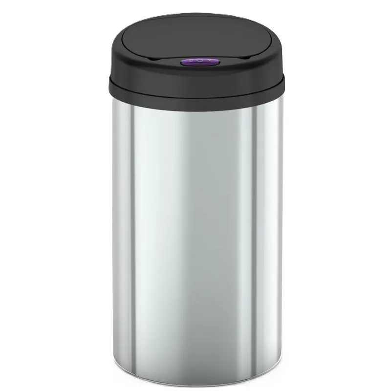 Мусорное ведро сенсорное круглое MIXXUS Premium Ellipse-TC0109 9 л Хром/Черный (MI708)