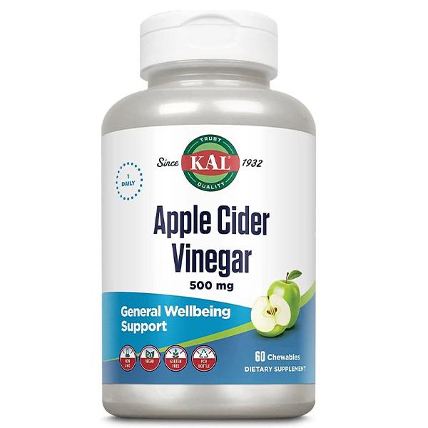 Уксус яблочный KAL Apple Cider Vinegar 500 мг 60 Chewables Apple (000023493)