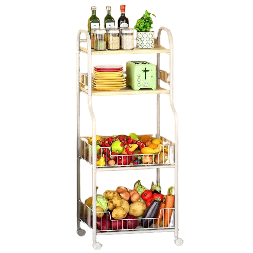 Полка-стеллаж на колесах M50213-S металлическая 43x35x115 см (22931387)