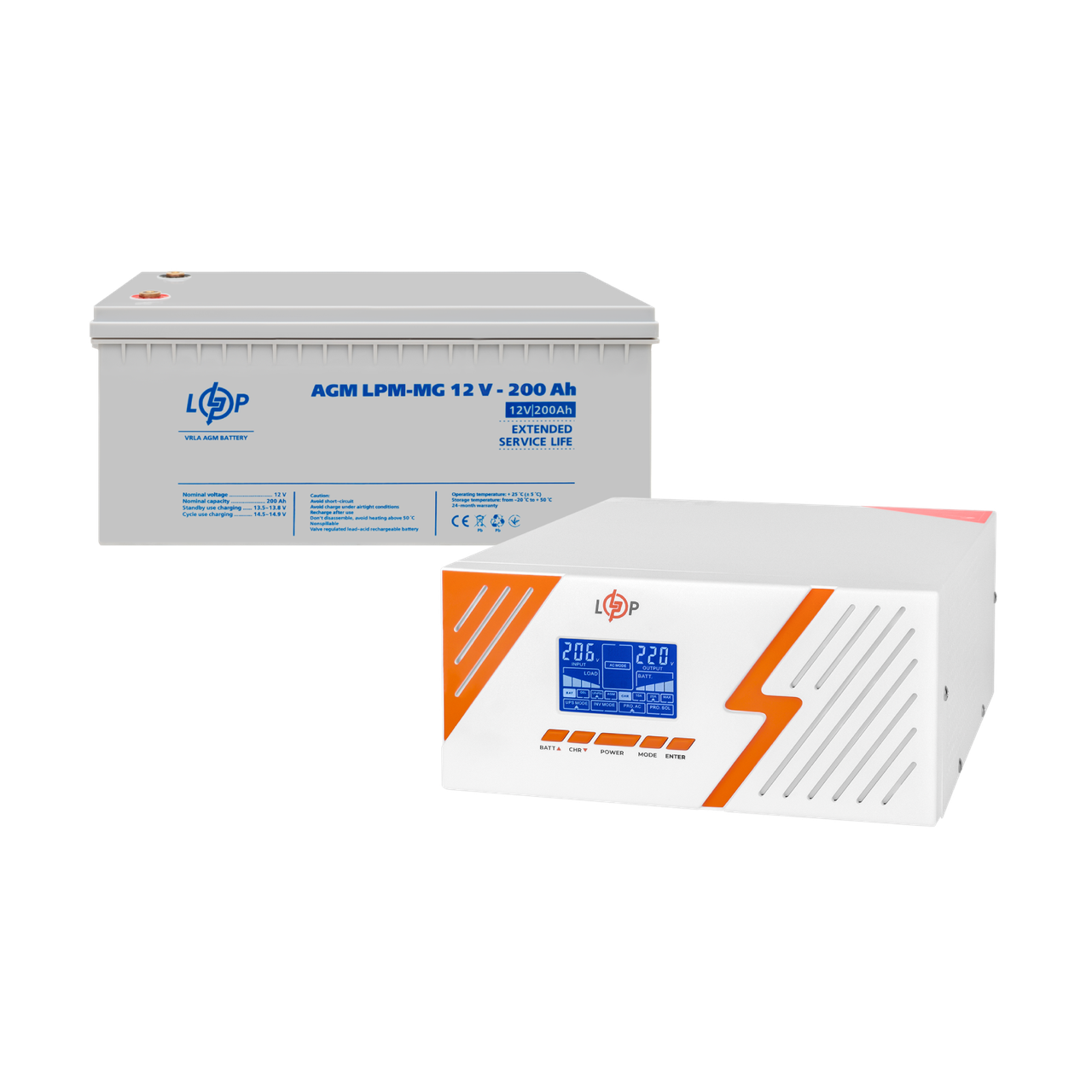 Комплект резервного живлення LP LogicPower Джерело безперебійного живлення/мультигельова батарея UPS B1500/АКБ MG 2400Wh