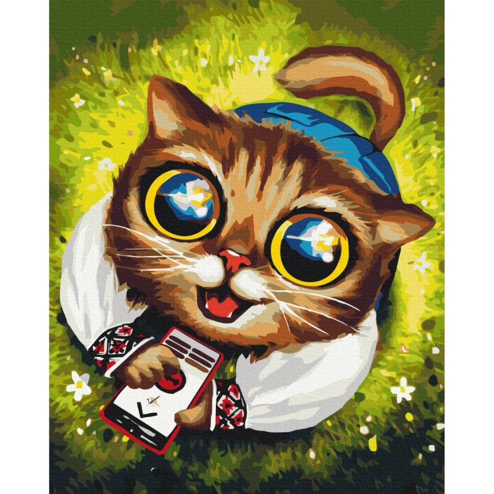 Картина по номерам Brushme Котик с ПВО 40х50 см (BS53418) Картина по номерам Brushme Котик с ПВО 40х50 см (BS53418)