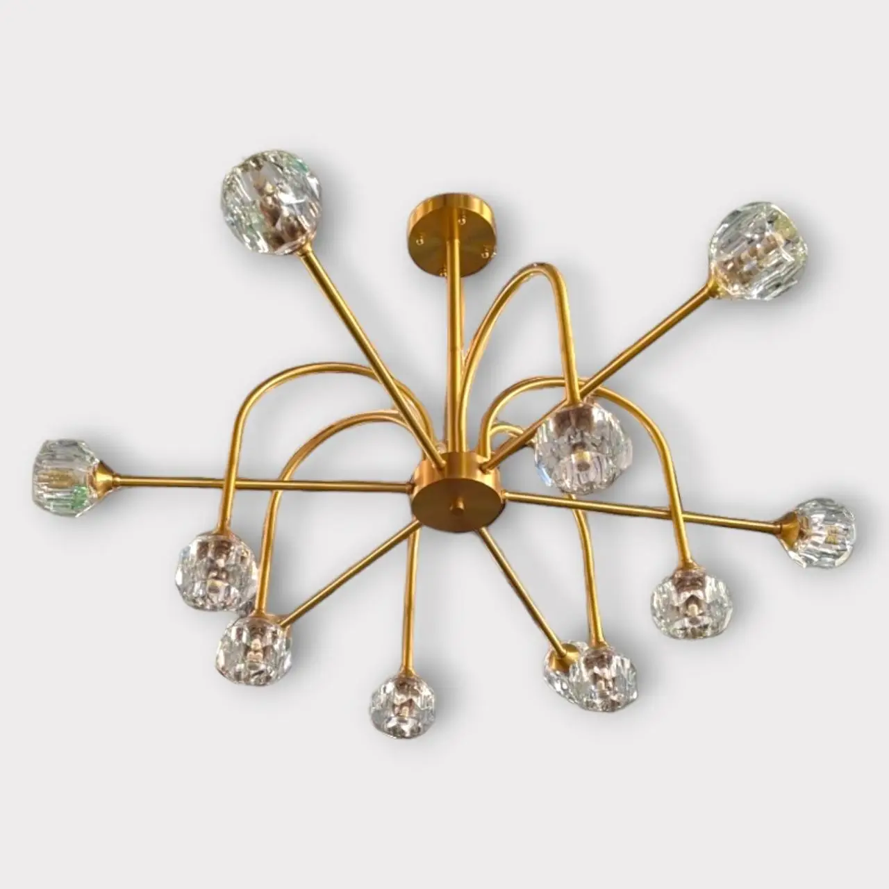 Люстра світлодіодна Тюльпанчик 5010 на 12 плафонів Золотистий