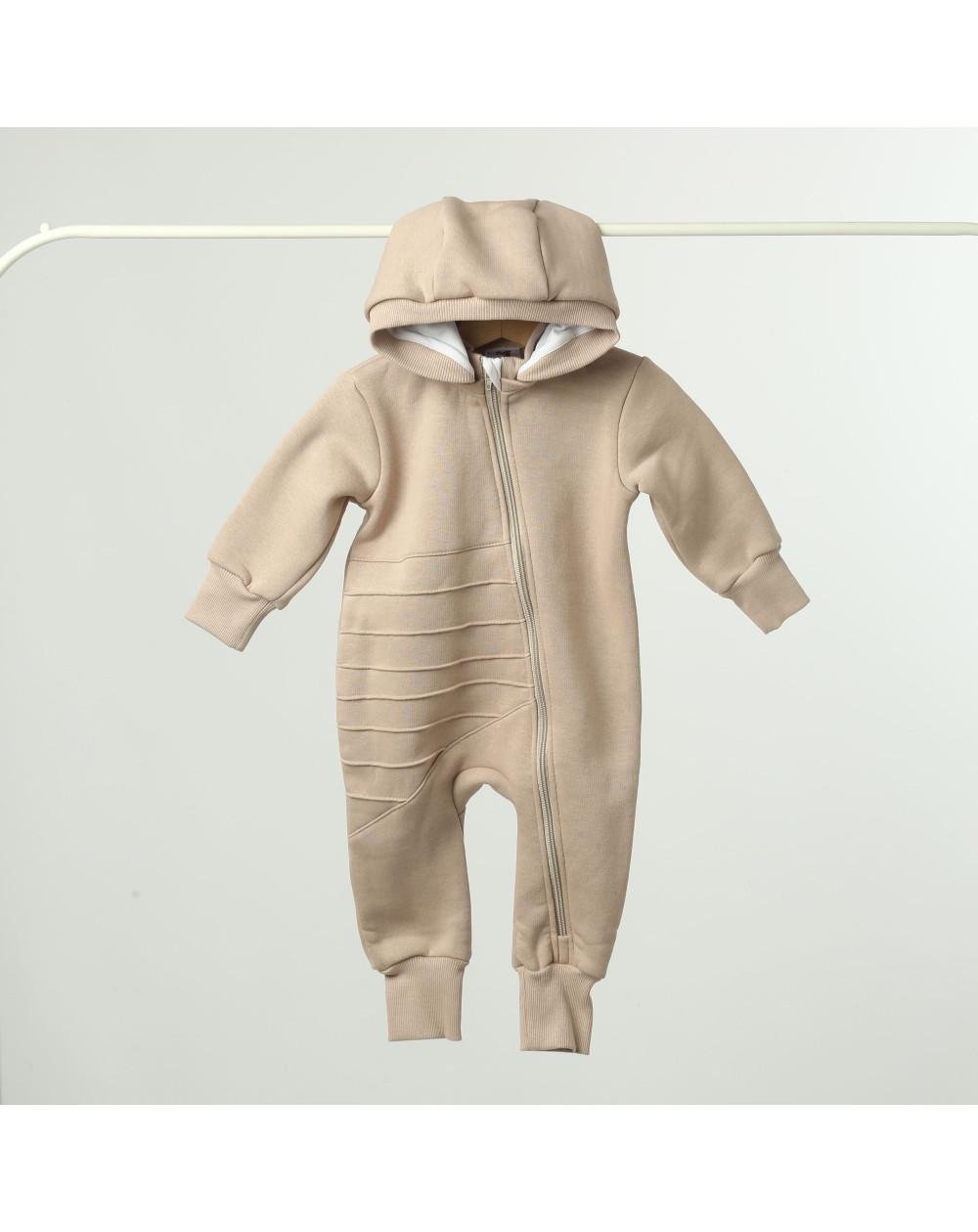 Комбинезон со съемным каюшоном детский BUNNY BOX утепленный триника р. 98 Капучиновый (18298)