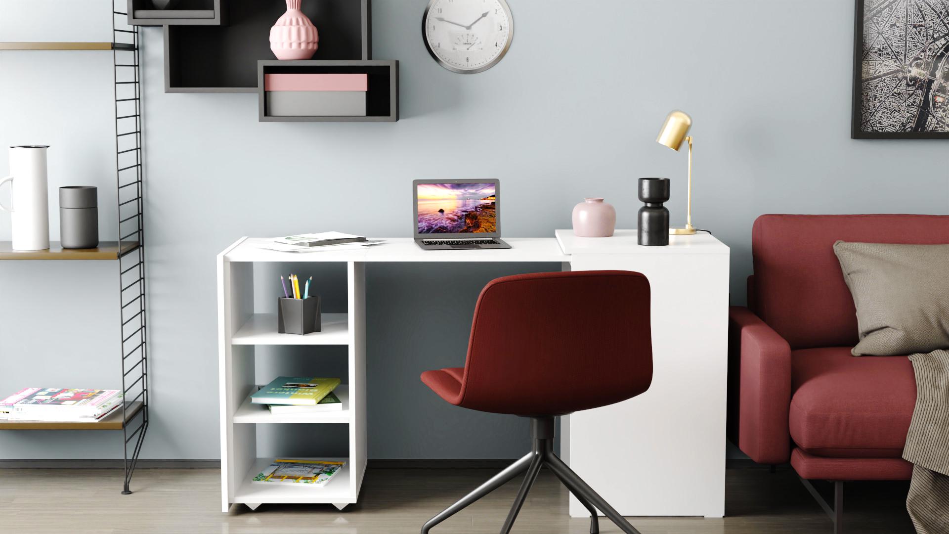 Стіл-тумба трансформер Ferrum-decor 1/2 ДСП 16 мм 750x1450x600 мм Білий (FRD-105074) - фото 2 Стіл-тумба трансформер Ferrum-decor 1/2 ДСП 16 мм 750x1450x600 мм Білий (FRD-105074) - фото 2