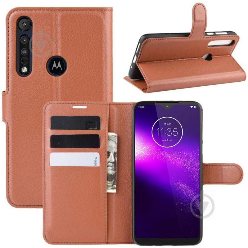 Чохол-книжка Litchie Wallet для Motorola One Macro / Moto G8 Play Brown (hub_LPMK54714) - фото 2