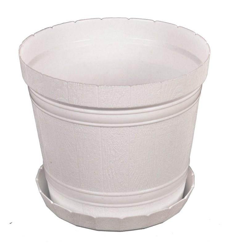 Горшок цветочный Господар Бочонок D 21 см White (92-8039)