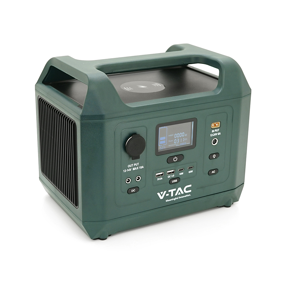 Зарядная станция портативная V-TAC Power VT-606N LiFePO4 12,8V 45Ah/576Wh 600W 295х206х228,5 см 7,8 кг (YUT_V9768)