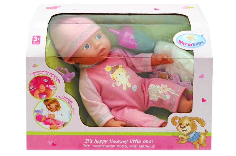 Пупс Yg Toys Warm baby с аксессуарами 29х15,6х21 см Розовый (WZJ020B-8)