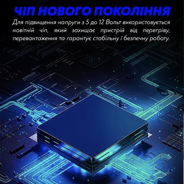 Кабель питания USB to DC для роутера от повербанка с 5V на 12V DC 5,5x2,1 мм Black (19158333) - фото 2