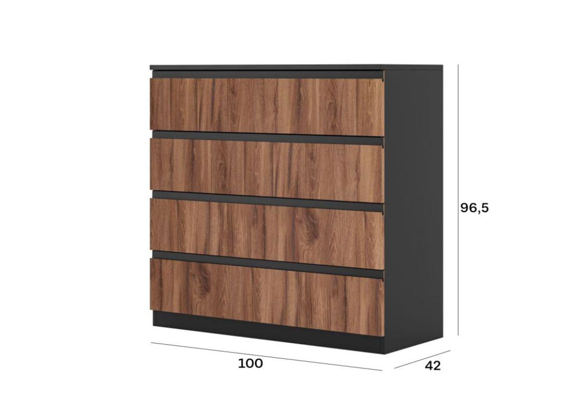 Комод Фріда з 4 шухлядами Чорний (000-000-641) - фото 3 Комод Фріда з 4 шухлядами Чорний (000-000-641) - фото 3