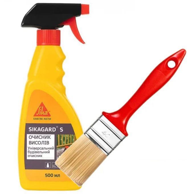 Комплект для очистки высолов от загрязнений Sika Sikagard-S 500 мл/кисть Beorol Universal 40х15 мм