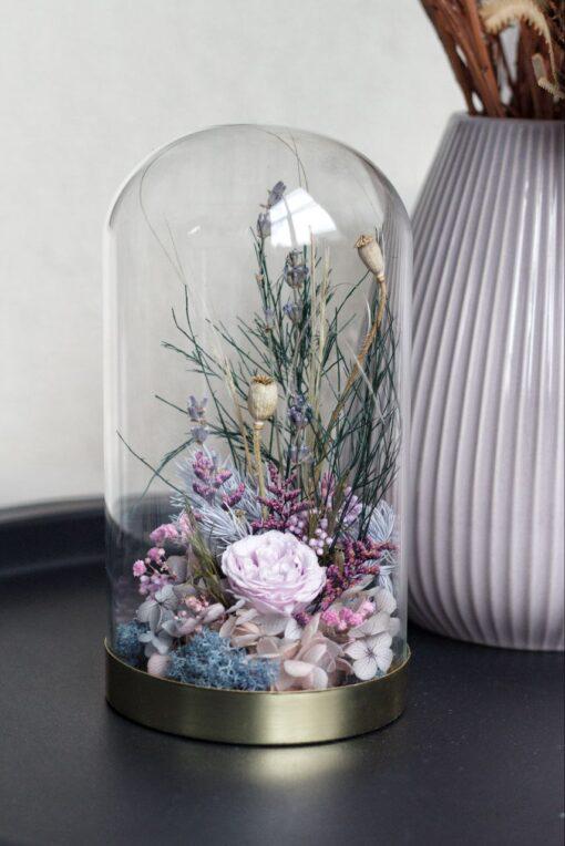 Інтер’єрна композиція у колбі Квіткова феєрія 20 см Лавандовий Інтер’єрна композиція у колбі Квіткова феєрія 20 см Лавандовий