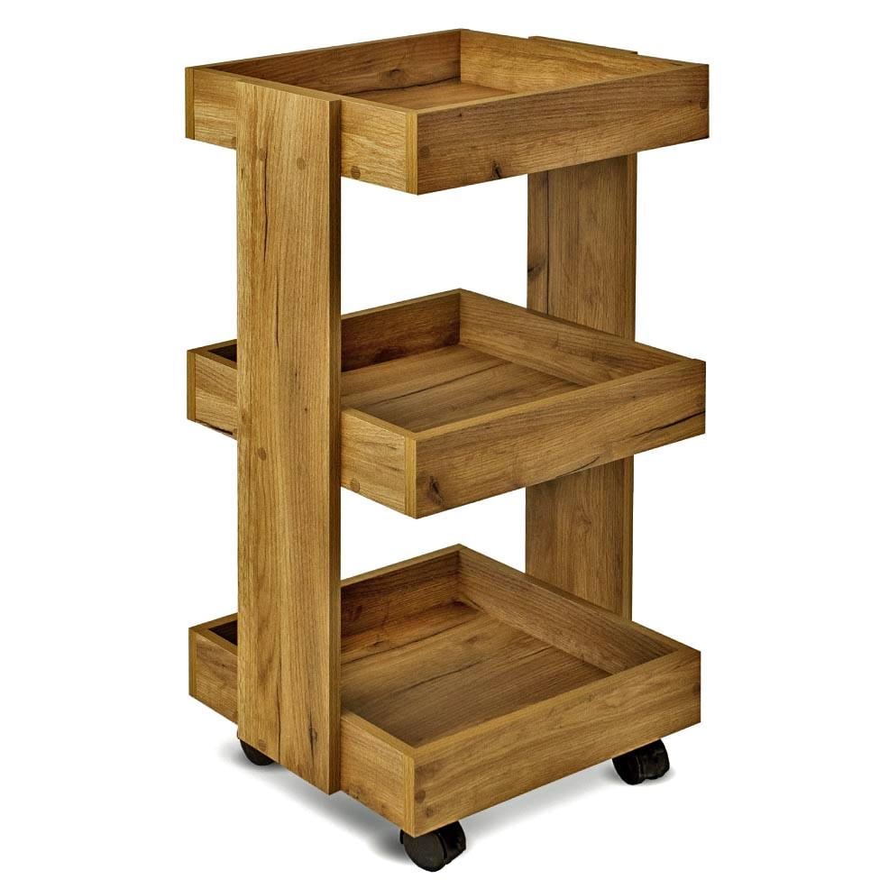 Этажерка для ванной из дерева на колесиках Хазелтон Сиена (АБТ-004305)
