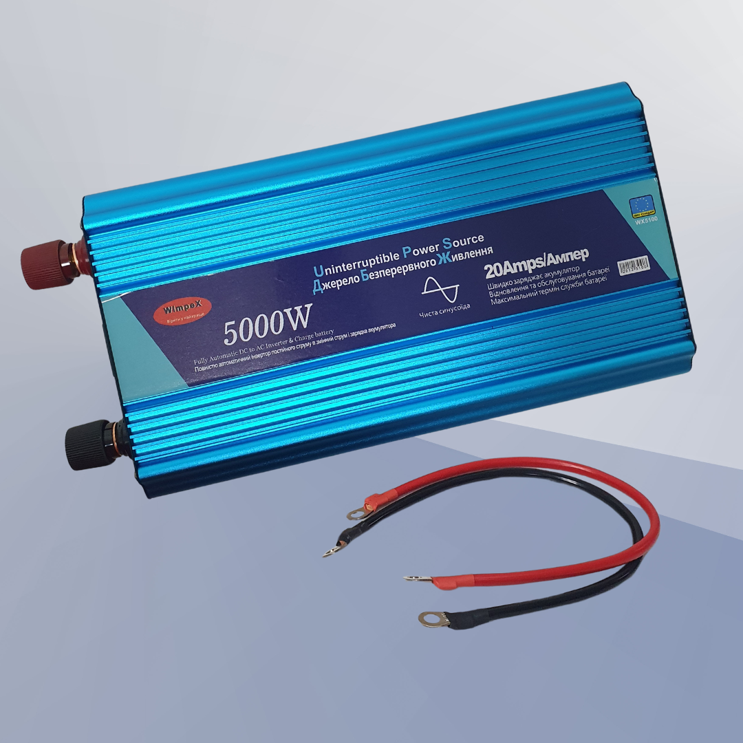 Автомобильный инвертор Power Inverter Wimpex 5000W с чистой синусоидой и защитой от перегрузки (X51-W00) - фото 2
