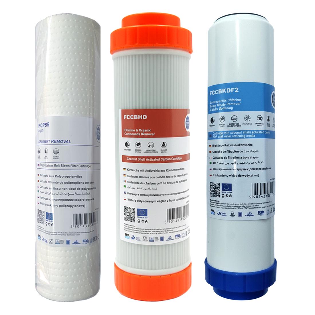 Набор картриджей Aquafilter кокосовый активированный уголь защита от бактерий/смягчения воды (88870001)