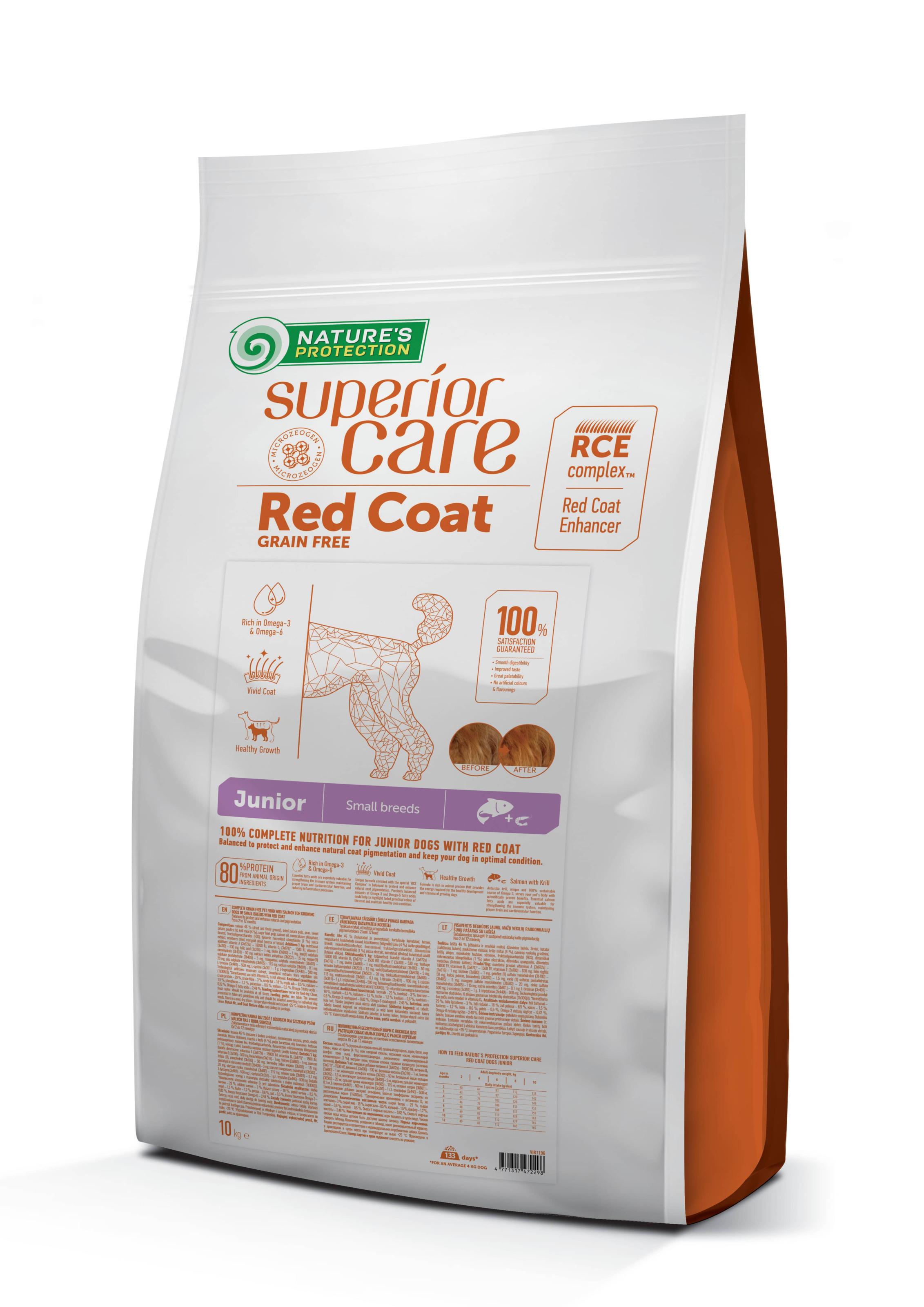 Корм сухой для щенков Nature's Protection Superior Care Red Coat Grain Free Junior Small Breeds Salmon 10 кг (24149122)