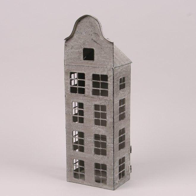 Подсвечник Flora Домик металлический 40,5 см Серый (39576)