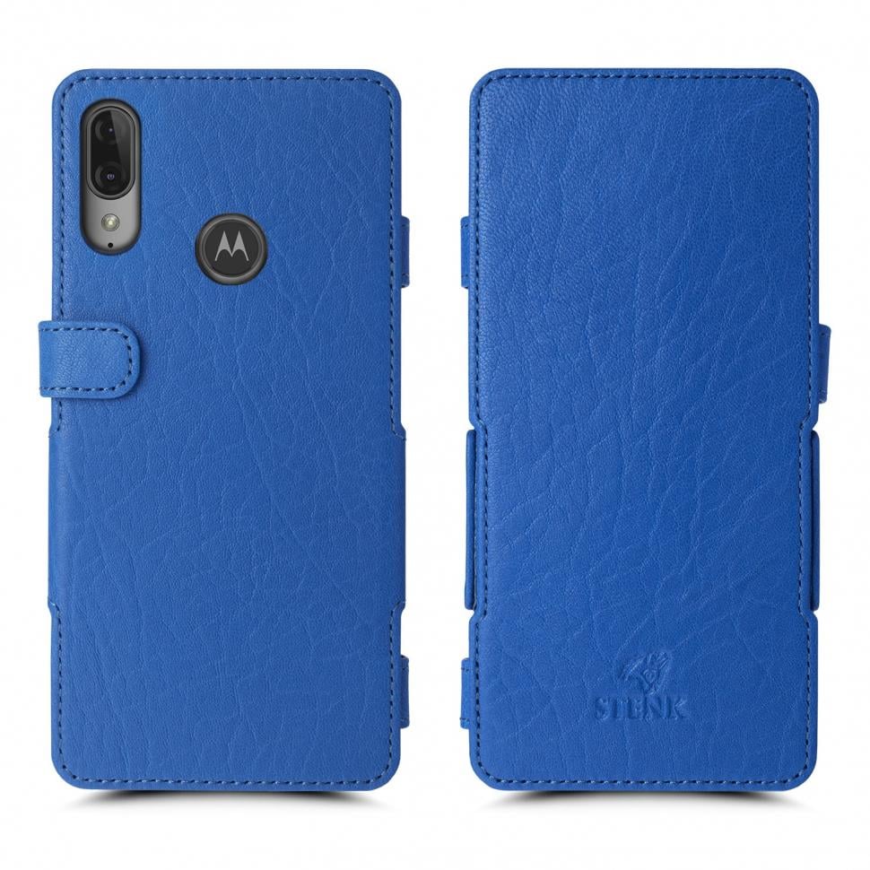 Чехол книжка Stenk Prime для Motorola Moto E6 Plus Ярко-синий (65599)